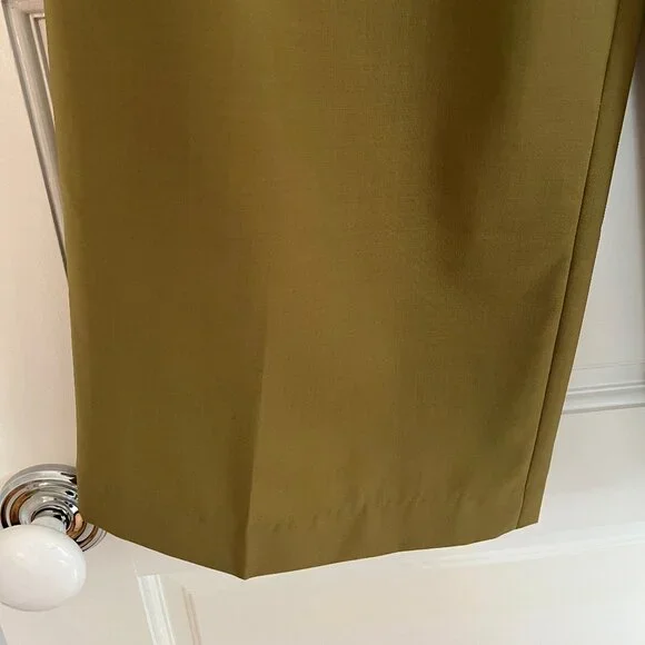 Tibi Stella Tropical Wool  Pant in Dark Hazel Green - 2 - Picture 10 of 13